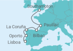 Itinerario del Crucero Un viaje por los viñedos, la cultura y la costa atlántica - Explora Journeys