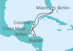 Itinerario del Crucero Caribe Occidental y Club de Playa Bimini - Virgin Voyages