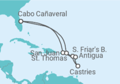 Itinerario del Crucero Caribe meridional con Santa Lucía - Princess Cruises
