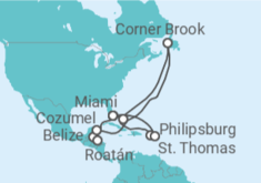Itinerario del Crucero Aventurero del Caribe - Princess Cruises