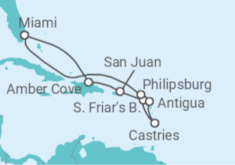 Itinerario del Crucero Caribe Sur con Santa Lucía - Princess Cruises
