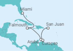 Itinerario del Crucero Caribe Sur con Curazao - Princess Cruises