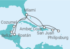 Itinerario del Crucero Aventurero del Caribe oriental y occidental - Princess Cruises