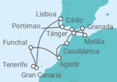 Itinerario del Crucero Europa: España, Marruecos y Portugal - NCL Norwegian Cruise Line