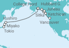 Itinerario del Crucero Cruce de Alaska y el Pacífico Norte - Princess Cruises