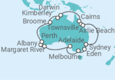 Itinerario del Crucero Vuelta a Australia - Princess Cruises