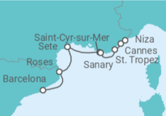 Itinerario del Crucero Delicia del Mediterráneo occidental - Seadream Yacht Club