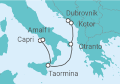 Itinerario del Crucero Explorador del Mediterráneo y el Adriático - Seadream Yacht Club