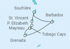 Itinerario del Crucero Las gloriosas Granadinas - Seadream Yacht Club