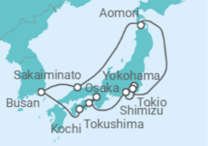 Itinerario del Crucero Viaje Completo a Japón Festivales de Verano desde Bilbao - Con vuelos - Princess Cruises