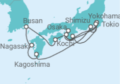 Itinerario del Crucero Viaje Completo a Japón con Fuegos Artificiales en Kumano desde Valencia - Con vuelos - Princess Cruises
