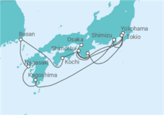 Itinerario del Crucero Viaje Completo a Japón con Fuegos Artificiales en Kumano desde Tenerife - Con vuelos - Princess Cruises
