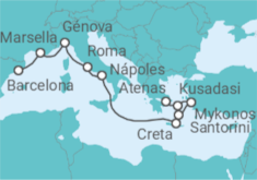 Itinerario del Crucero Mediterráneo con Islas Griegas e Italia - Princess Cruises