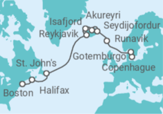 Itinerario del Crucero Explorador de Fuego y Hielo - Princess Cruises