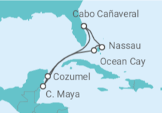 Itinerario del Crucero Encantos del Caribe Mexicano - MSC Cruceros
