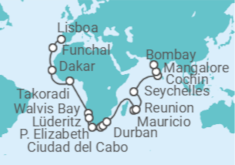 Itinerario del Crucero Paisajes vinícolas y islas de arena blanca - Silversea