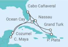 Itinerario del Crucero Paraísos y ritmos caribeños - MSC Cruceros
