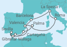 Itinerario del Crucero España, Italia, Gibraltar - AIDA