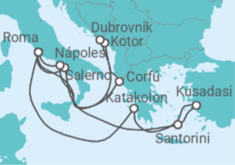 Itinerario del Crucero Mediterráneo, Egeo y Adriático - Princess Cruises