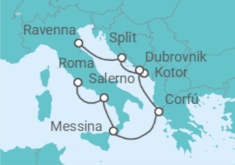 Itinerario del Crucero Croacia, Montenegro, Grecia e Italia - NCL Norwegian Cruise Line