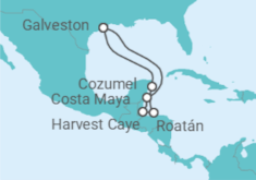 Itinerario del Crucero México, Honduras - NCL Norwegian Cruise Line