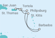 Itinerario del Crucero Islas Vírgenes - Reino Unido, San Cristóbal Y Nieves, Barbados, Saint Maarten, Islas Vírgenes - E... - NCL Norwegian Cruise Line