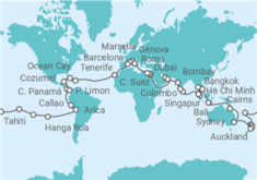 Itinerario del Crucero Vuelta al mundo 2028 - MSC Cruceros