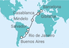Itinerario del Crucero Desde Barcelona a Buenos Aires - MSC Cruceros