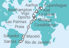 Itinerario del Crucero Desde Santos a Copenhague - Costa Cruceros