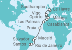 Itinerario del Crucero Desde Santos a Southampton - Costa Cruceros