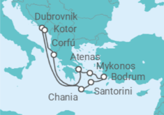 Itinerario del Crucero Noches Estrelladas en Grecia y Croacia - Virgin Voyages