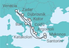 Itinerario del Crucero Italia, Grecia, Croacia, Montenegro - Costa Cruceros