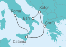 Itinerario del Crucero Italia, Grecia, Montenegro - MSC Cruceros