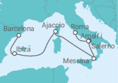 Itinerario del Crucero España, Francia, Italia - Cunard