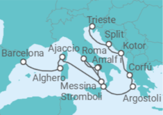 Itinerario del Crucero Adriático y Mediterráneo Occidental - Cunard