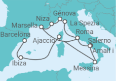 Itinerario del Crucero Italia, Francia y España - Cunard