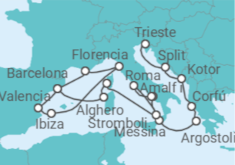 Itinerario del Crucero Desde Barcelona a Trieste - Cunard