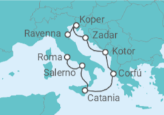 Itinerario del Crucero Mediterráneo: Italia, Croacia y Grecia - NCL Norwegian Cruise Line