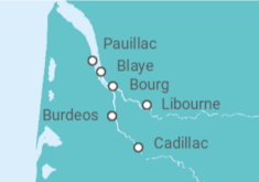 Itinerario del Crucero Sabores de Burdeos - AmaWaterways