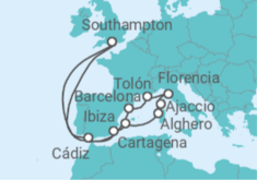 Itinerario del Crucero Aventurero Mediterráneo - Princess Cruises