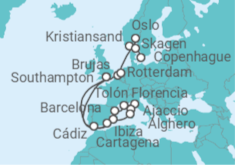 Itinerario del Crucero Explorador de Capitales del Mediterráneo y el Norte - Princess Cruises