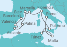Itinerario del Crucero Estadía en el mediterráneo sur - Regent Seven Seas