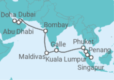 Itinerario del Crucero Gemas del Océano Índico - Oceania Cruises