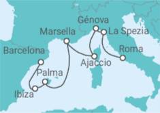 Itinerario del Crucero Mediterráneo Occidental con Italia - Princess Cruises