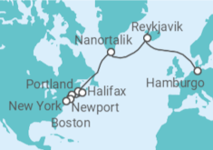 Itinerario del Crucero De Hamburgo pasando por Groenlandia hasta Nueva York - AIDA