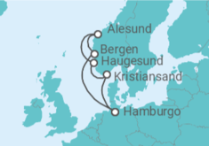 Itinerario del Crucero Noruega, Alemania - AIDA