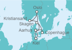 Itinerario del Crucero Noruega, Dinamarca - AIDA