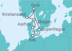 Itinerario del Crucero Dinamarca, Noruega - AIDA