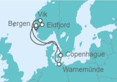 Itinerario del Crucero Noruega, Dinamarca - AIDA