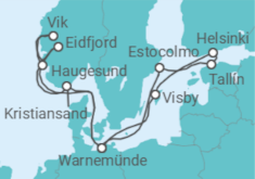 Itinerario del Crucero Suecia, Estonia, Finlandia, Alemania, Noruega - AIDA